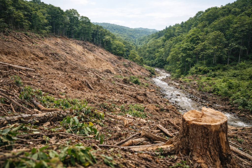 メガソーラー設置で問題になる森林伐採と土地の変化