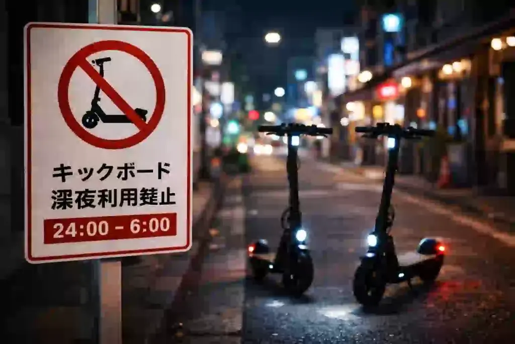 電動キックボードの規制する標識のイメージ