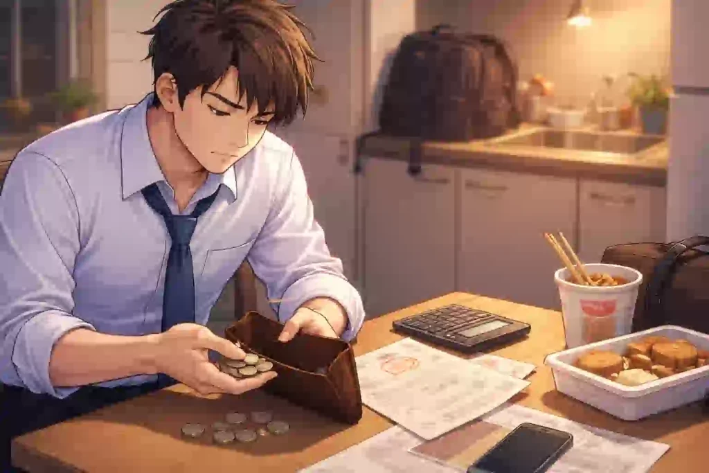 スギ人工林と花粉の少ない苗木の規模を示す森林風景